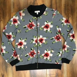 Floral Bomber-Style Jacket
